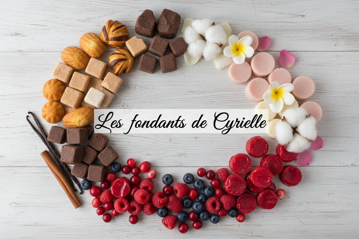 Assortiment de fondants parfumés gourmands et fleuris - Madeleine Pain au Chocolat Fleur de Coton - Les fondants de Cyrielle